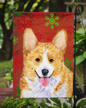 Load image into Gallery viewer, Corgi Red and Green Snowflakes Holiday Christmas Garden Flag – Decorative Outdoor Yard Flag
