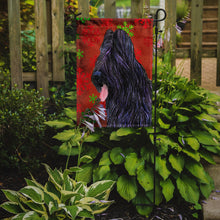 Load image into Gallery viewer, Briard Red and Green Snowflakes Holiday Christmas Garden Flag – Decorative Outdoor Yard Flag