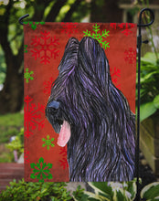Load image into Gallery viewer, Briard Red and Green Snowflakes Holiday Christmas Garden Flag – Decorative Outdoor Yard Flag