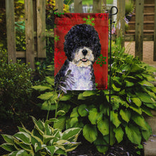 Load image into Gallery viewer, Portuguese Water Dog Red Green Snowflake Christmas Garden Flag – Decorative Outdoor Yard Flag