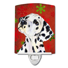 Load image into Gallery viewer, Dalmatian Red and Green Snowflakes Holiday Christmas Ceramic Night Light SS4699CNL