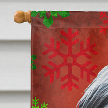 Load image into Gallery viewer, Bearded Collie Red Green Snowflakes Holiday Christmas Flag Canvas House Size