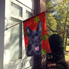 Load image into Gallery viewer, Australian Kelpie Red Green Snowflakes Holiday Christmas Flag Canvas House Size