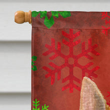 Load image into Gallery viewer, Norwich Terrier Red Green Snowflakes Holiday Christmas Flag Canvas House Size