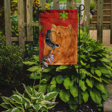 Load image into Gallery viewer, Chow Chow Red and Green Snowflakes Holiday Christmas Garden Flag – Decorative Outdoor Yard Flag