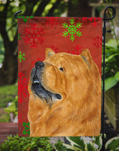 Load image into Gallery viewer, Chow Chow Red and Green Snowflakes Holiday Christmas Garden Flag – Decorative Outdoor Yard Flag