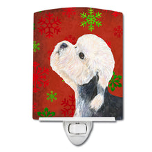 Load image into Gallery viewer, Dandie Dinmont Terrier Red Green Snowflakes Christmas Ceramic Night Light SS4710CNL