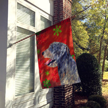 Load image into Gallery viewer, Irish Wolfhound Red Green Snowflakes Holiday Christmas Flag Canvas House Size