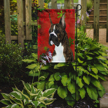 Load image into Gallery viewer, Boxer Red and Green Snowflakes Holiday Christmas Garden Flag – Decorative Outdoor Yard Flag