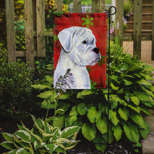 Load image into Gallery viewer, Boxer Red and Green Snowflakes Holiday Christmas Garden Flag – Decorative Outdoor Yard Flag