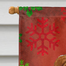 Load image into Gallery viewer, Sussex Spaniel Red Green Snowflakes Holiday Christmas Flag Canvas House Size