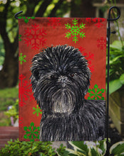 Load image into Gallery viewer, Affenpinscher Red Green Snowflakes Christmas Garden Flag – Decorative Outdoor Yard Flag