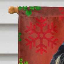 Load image into Gallery viewer, Tibetan Mastiff Red Green Snowflakes Holiday Christmas Flag Canvas House Size
