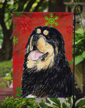 Load image into Gallery viewer, Tibetan Mastiff Red Green Snowflake Christmas Garden Flag – Decorative Outdoor Yard Flag