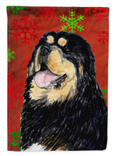 Load image into Gallery viewer, Tibetan Mastiff Red Green Snowflake Christmas Garden Flag – Decorative Outdoor Yard Flag
