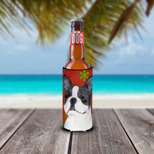 Load image into Gallery viewer, Boston Terrier Red Green Snowflakes Christmas Slim Can Hugger – Fun &amp; Functional Drink Coolers SS4723MUK