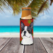 Load image into Gallery viewer, Boston Terrier Red Green Snowflakes Christmas Slim Can Hugger – Fun &amp; Functional Drink Coolers SS4723MUK