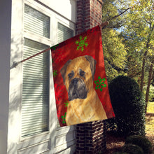 Load image into Gallery viewer, Bullmastiff Red and Green Snowflakes Holiday Christmas Flag Canvas House Size