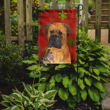 Load image into Gallery viewer, Bullmastiff Red and Green Snowflakes Holiday Christmas Garden Flag – Decorative Outdoor Yard Flag
