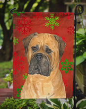 Load image into Gallery viewer, Bullmastiff Red and Green Snowflakes Holiday Christmas Garden Flag – Decorative Outdoor Yard Flag