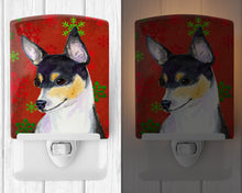 Load image into Gallery viewer, Chihuahua Red and Green Snowflakes Holiday Christmas Ceramic Night Light SS4725CNL