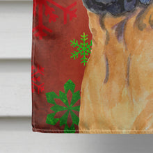 Load image into Gallery viewer, Mastiff Red and Green Snowflakes Holiday Christmas Flag Canvas House Size