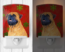 Load image into Gallery viewer, Mastiff Red and Green Snowflakes Holiday Christmas Ceramic Night Light SS4727CNL