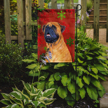 Load image into Gallery viewer, Mastiff Red and Green Snowflakes Holiday Christmas Garden Flag – Decorative Outdoor Yard Flag