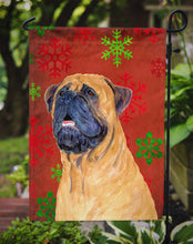 Load image into Gallery viewer, Mastiff Red and Green Snowflakes Holiday Christmas Garden Flag – Decorative Outdoor Yard Flag