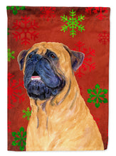 Load image into Gallery viewer, Mastiff Red and Green Snowflakes Holiday Christmas Garden Flag – Decorative Outdoor Yard Flag