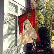 Load image into Gallery viewer, Cocker Spaniel Red  Green Snowflakes Holiday Christmas Flag Canvas House Size