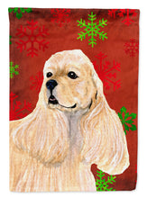 Load image into Gallery viewer, Cocker Spaniel Red  Green Snowflakes Holiday Christmas Flag Canvas House Size