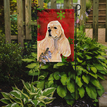 Load image into Gallery viewer, Buff Cocker Spaniel Red Green Snowflakes Christmas Garden Flag – Decorative Outdoor Yard Flag