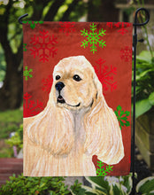 Load image into Gallery viewer, Buff Cocker Spaniel Red Green Snowflakes Christmas Garden Flag – Decorative Outdoor Yard Flag