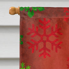 Load image into Gallery viewer, Schnauzer Red and Green Snowflakes Holiday Christmas Flag Canvas House Size