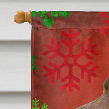 Load image into Gallery viewer, Field Spaniel Red and Green Snowflakes Holiday Christmas Flag Canvas House Size