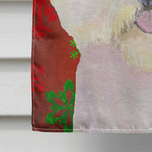 Load image into Gallery viewer, Bichon Frise Red and Green Snowflakes Holiday Christmas Flag Canvas House Size
