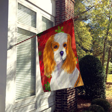 Load image into Gallery viewer, Cavalier Spaniel Red  Green Snowflakes Holiday Christmas Flag Canvas House Size