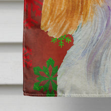 Load image into Gallery viewer, Cavalier Spaniel Red  Green Snowflakes Holiday Christmas Flag Canvas House Size
