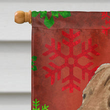 Load image into Gallery viewer, Chesapeake Bay Retriever Snowflakes Holiday Christmas Flag Canvas House Size