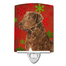 Load image into Gallery viewer, Chesapeake Bay Retriever Red Snowflakes Holiday Christmas Ceramic Night Light SS4738CNL