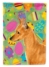 Load image into Gallery viewer, Min Pin Easter Eggtravaganza Flag Canvas House Size