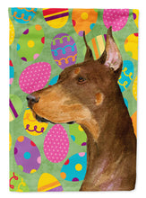 Load image into Gallery viewer, Doberman Easter Eggtravaganza Flag Canvas House Size