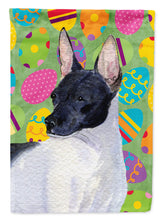 Load image into Gallery viewer, Rat Terrier Easter Eggtravaganza Flag Canvas House Size