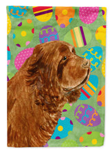 Load image into Gallery viewer, Sussex Spaniel Easter Eggtravaganza Garden Flag - Outdoor Decorative Yard Flag