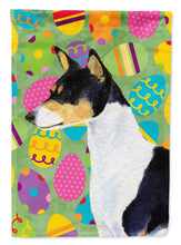 Load image into Gallery viewer, Basenji Easter Eggtravaganza Flag Canvas House Size