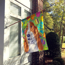 Load image into Gallery viewer, Basset Hound Easter Eggtravaganza Flag Canvas House Size