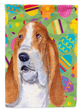 Load image into Gallery viewer, Basset Hound Easter Eggtravaganza Flag Canvas House Size