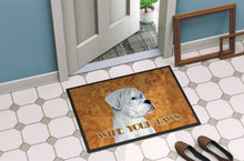 Load image into Gallery viewer, White Boxer Wipe your Paws Doormat - 24x36 Decorative Floor Mat – Indoor/Outdoor Rug with Artistic Flair SS4887JMAT