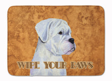 Load image into Gallery viewer, White Boxer Wipe your Paws Machine Washable Memory Foam Mat SS4887RUG
